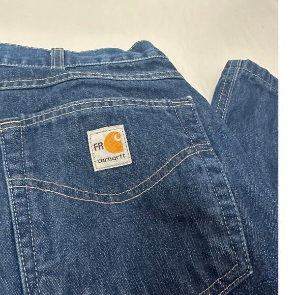 Carhartt Men's Fire-Resistant Blue Jeans NFPA 2112 Cat 2 Relaxed Fit 40X32 - Picture 2 of 11